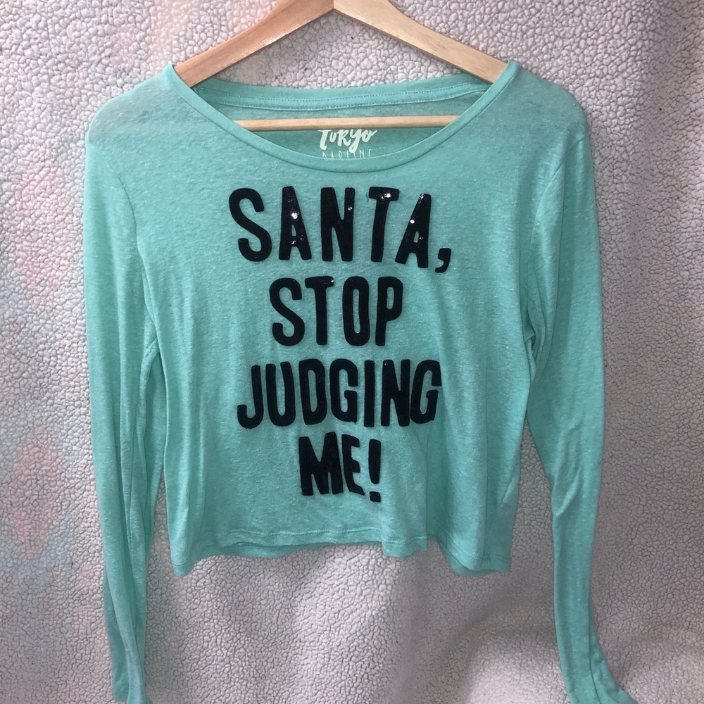 Large Christmas cropped long sleeve shirt